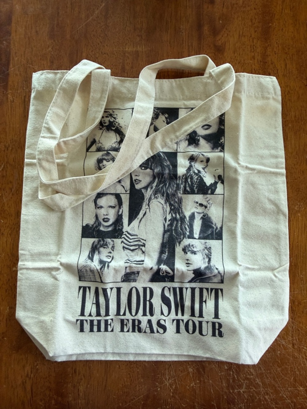 Taylor Swift Cream and Black Eras Tour Canvas VIP Tote